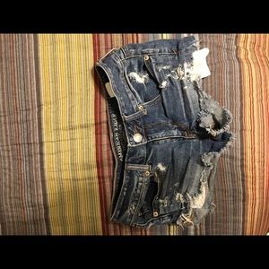 American Eagle Outfitters distressed jean shorts